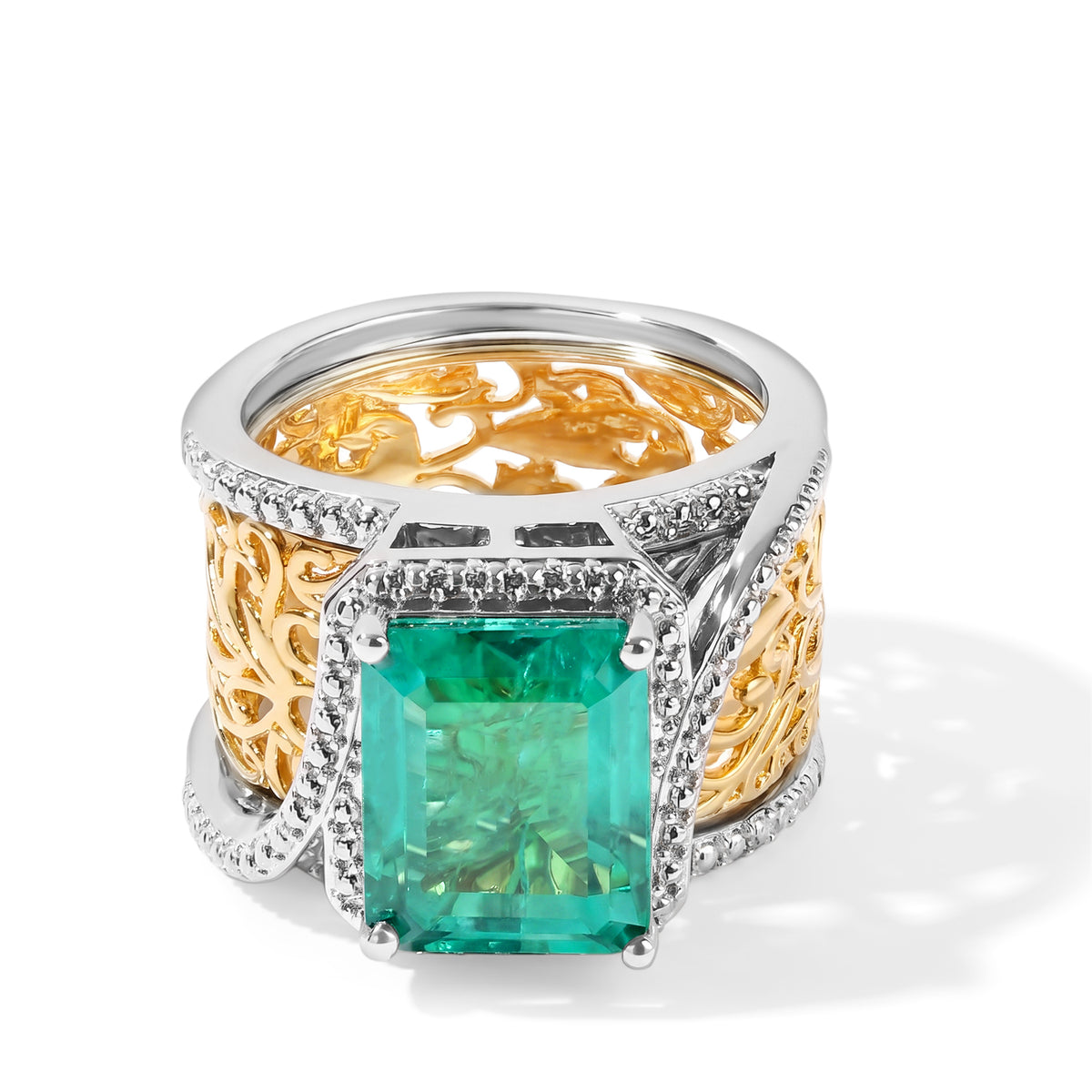 Colombian Colour Emeraldine Quartz Stackable Ring 3.90 Ct. V32665909 4