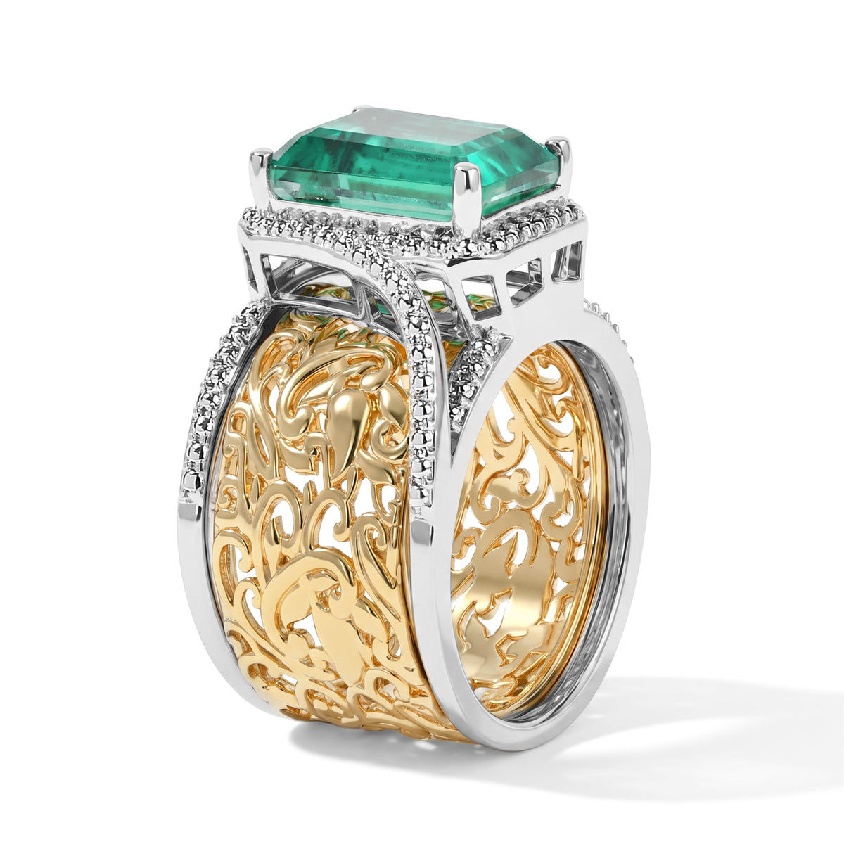 Colombian Colour Emeraldine Quartz Stackable Ring 3.90 Ct. V32665909 5
