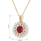 D'Joy - AAA African Ruby & Moissanite Pendant with Chain (Size 20) in 18K Vermeil Yellow Gold Plated Sterling Silver 5.00 Ct._4524137_4