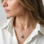 Luxuriant - AAA Diffused Blue Sapphire & Lab Grown Diamond (SI/G-H) Pendant with Chain (Size 20) in Rhodium Overlay Sterling Silver 2.90 Ct._4524570_2