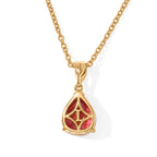 Luxuriant - Lab Created Padparadscha Sapphire & White Zircon Pendant in Yellow Gold Plated Sterling Silver with Chain (Size 20) 5.00 Ct._4525288_4