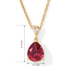 Luxuriant - Lab Created Padparadscha Sapphire & White Zircon Pendant in Yellow Gold Plated Sterling Silver with Chain (Size 20) 5.00 Ct._4525288_5