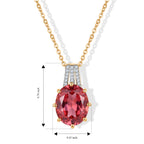 Luxuriant - Lab Created Padparadscha Sapphire & Lab Grown Diamond (SI/G-H) Pendant with Chain (Size 20) in 18K Vermeil Yellow Gold Plated Sterling Silver 7.00 Ct._4525292_3