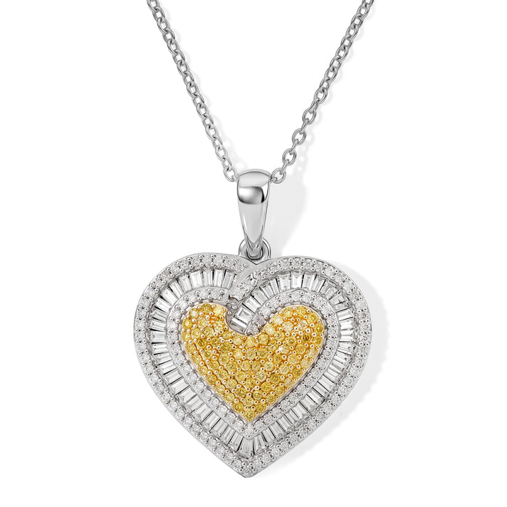GP - Multi Diamond &amp; Blue Sapphire Pendant with Chain (Size 20) in Two Tone Plated Sterling Silver 0.70 Ct. 4526292 1