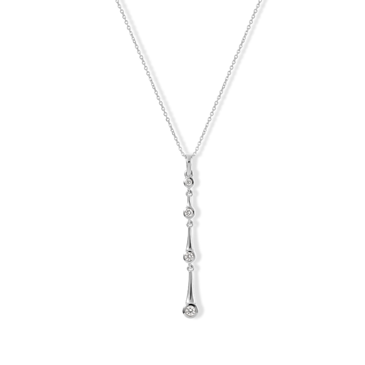 Lucy Q - Lab Grown Diamond (SI-G-H) Pendant with Chain (Size 20) in Rhodium Overlay Sterling Silver 0.25 Ct. 4526900 0