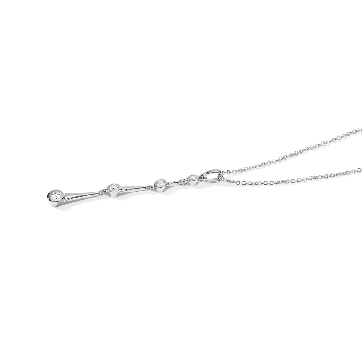 Lucy Q - Lab Grown Diamond (SI-G-H) Pendant with Chain (Size 20) in Rhodium Overlay Sterling Silver 0.25 Ct. 4526900 3