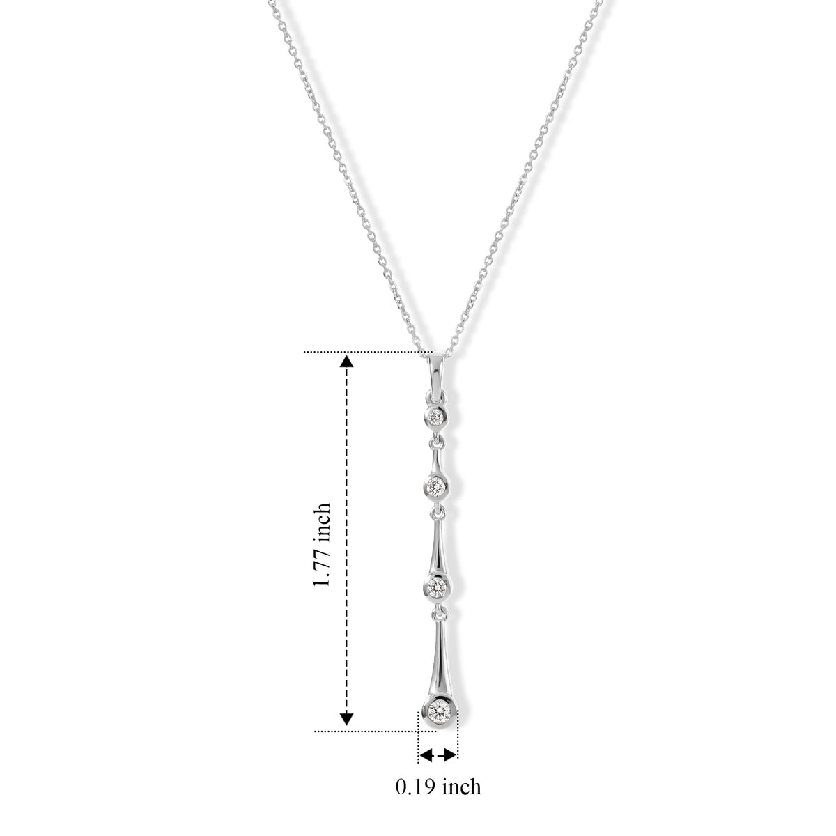 Lucy Q - Lab Grown Diamond (SI-G-H) Pendant with Chain (Size 20) in Rhodium Overlay Sterling Silver 0.25 Ct. 4526900 5