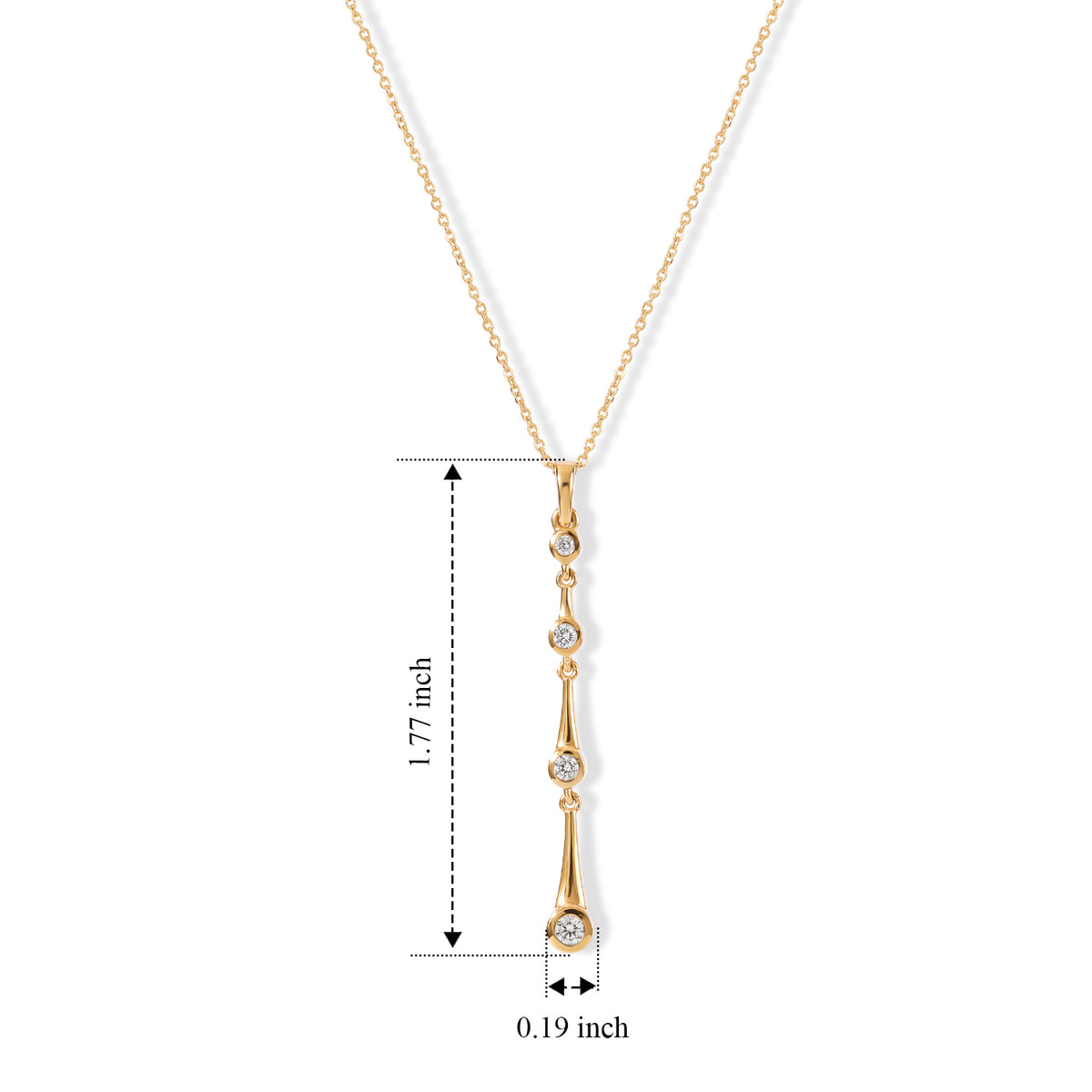 Lucy Q - Lab Grown Diamond (SI-G-H) Pendant with Chain (Size 20) in 18K Vermeil Yellow Gold Plated Sterling Silver 0.25 Ct. 4526906 5