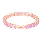 Set of 3 - Pink Cubic Zirconia Tennis Bracelet, Earring & Pendant with Chain (Size 20) 8.20 Ct._4527086_3
