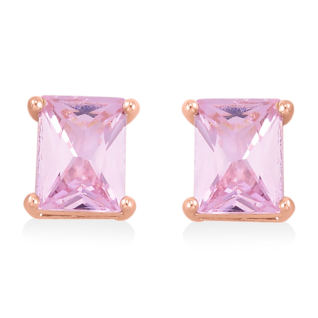 Set of 3 - Pink Cubic Zirconia Tennis Bracelet, Earring & Pendant with Chain (Size 20) 8.20 Ct._4527086_6
