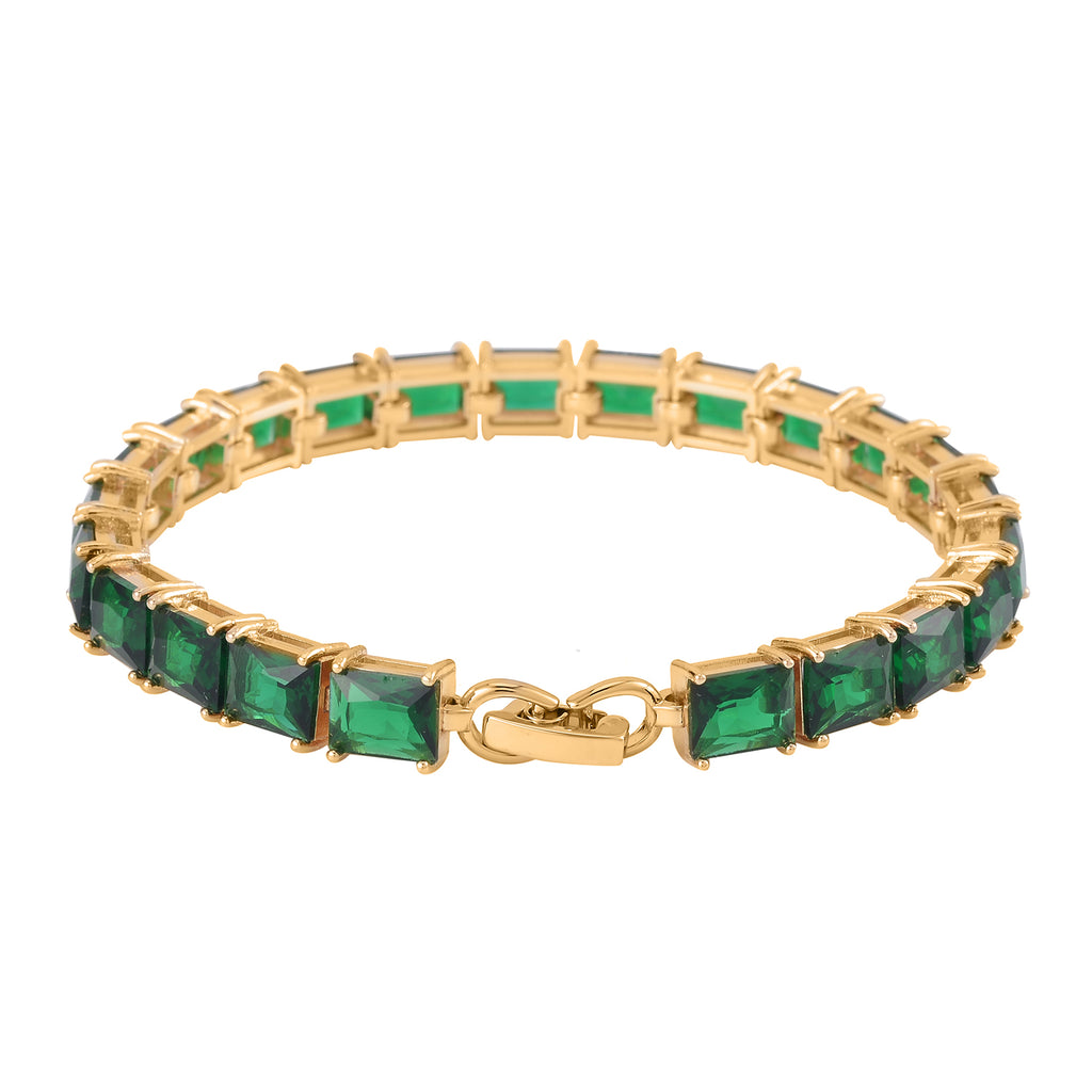 3 Piece Set -  Green Cubic Zirconia Bracelet,Earring,Pendant with Chain (Size 20) 8.20ct  8.200  Ct._4527090_3