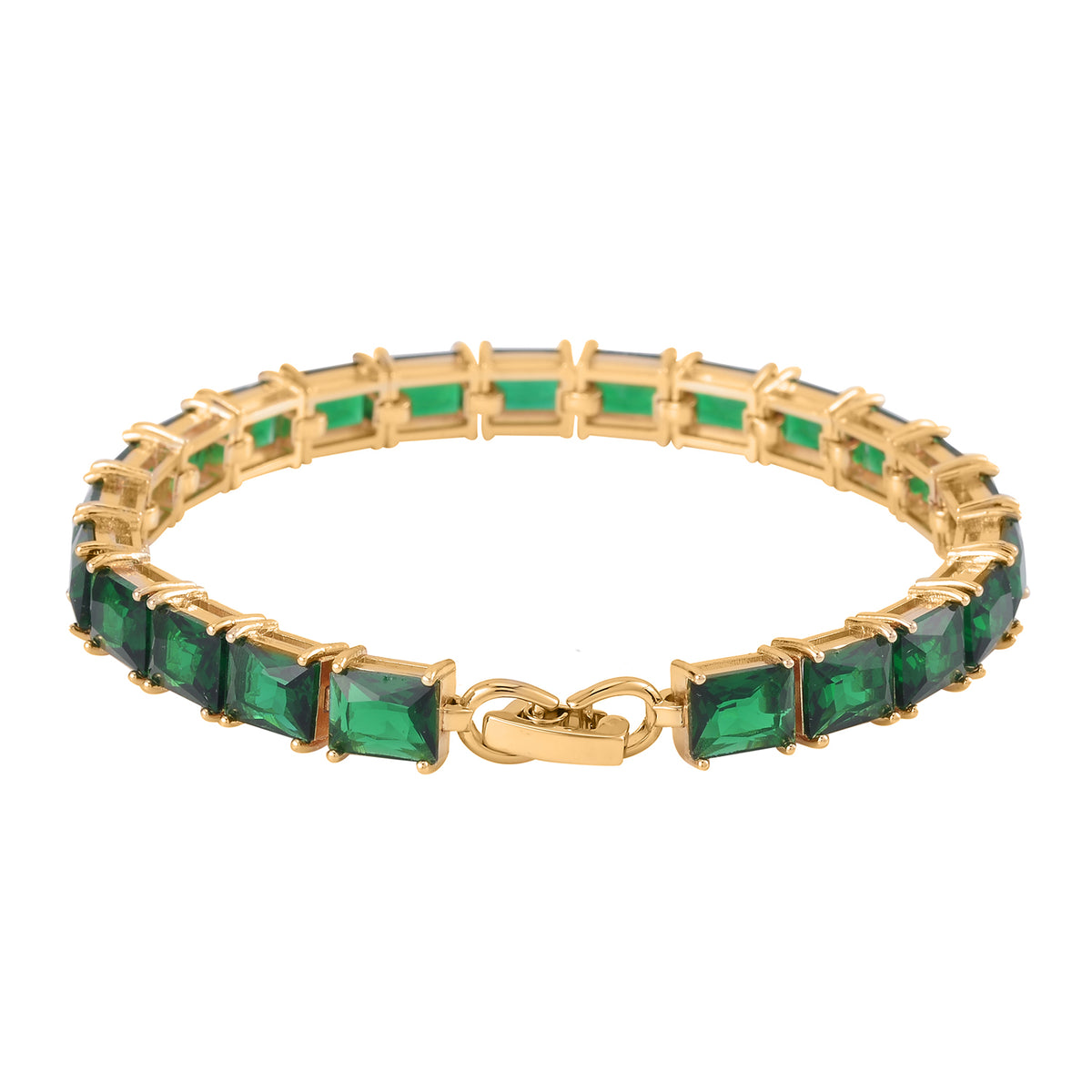 3 Piece Set -  Green Cubic Zirconia Bracelet,Earring,Pendant with Chain (Size 20) 8.20ct  8.200  Ct. 4527090 3