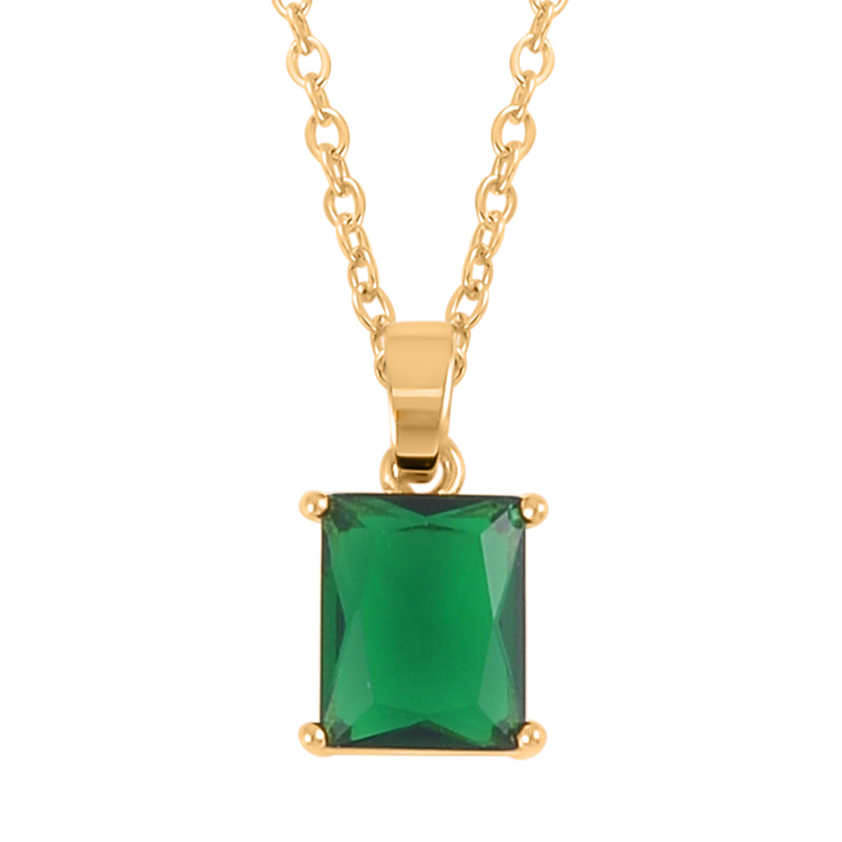 3 Piece Set -  Green Cubic Zirconia Bracelet,Earring,Pendant with Chain (Size 20) 8.20ct  8.200  Ct. 4527090 4