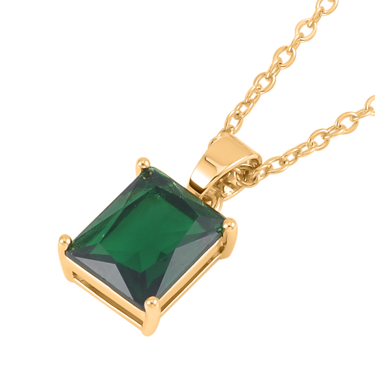 3 Piece Set -  Green Cubic Zirconia Bracelet,Earring,Pendant with Chain (Size 20) 8.20ct  8.200  Ct. 4527090 5