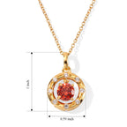 Luxuriant - Lab Created Padparadscha Sapphire & White Zircon Pendant in Yellow Gold Plated Sterling Silver with Chain (Size 20) 2.40_4528661_5