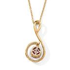 Luxuriant - Lab Created Padparadscha Sapphire & White Zircon Pendant in Yellow Gold Plated with Chain (Size 20) 4.20 Ct._4528662_4