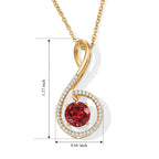Luxuriant - Lab Created Padparadscha Sapphire & White Zircon Pendant in Yellow Gold Plated with Chain (Size 20) 4.20 Ct._4528662_5