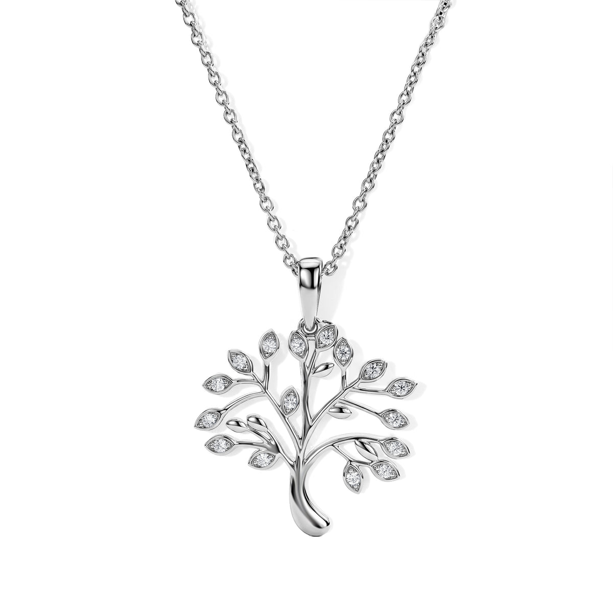 White Diamond Pendant with Chain (Size 20) Stainless Steel  0.005  Ct. 4528713 0