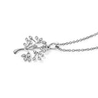 White Diamond Pendant with Chain (Size 20) Stainless Steel  0.005  Ct._4528713_3