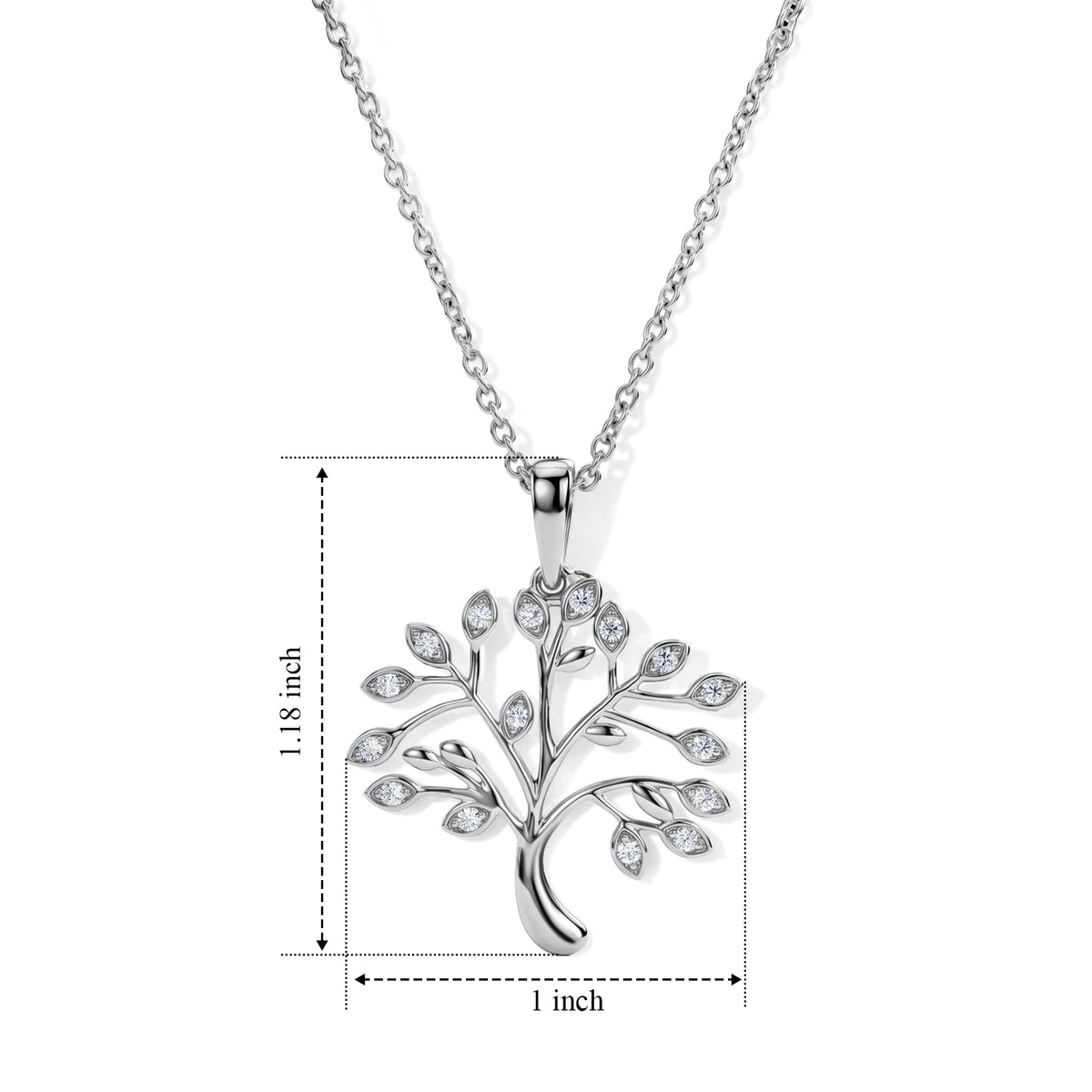 White Diamond Pendant with Chain (Size 20) Stainless Steel  0.005  Ct. 4528713 4