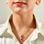 D'Joy - African Amethyst, Fresh Water Pearl & White Zircon Pendant in Yellow Gold Plated Sterling Silver with Chain (Size 20) 1.85 Ct._4529920_1