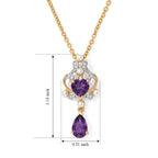 D'Joy - African Amethyst, Fresh Water Pearl & White Zircon Pendant in Yellow Gold Plated Sterling Silver with Chain (Size 20) 1.85 Ct._4529920_4