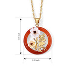 D'Joy - Dyed Red Jade & Multi-Gemstone Flower Fairy Pendant in Yellow Gold Plated Sterling Silver with Chain (Size 20) 8.45 Ct._4530369_3