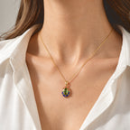 D'Joy - Ammolite Pendant with Chain (Size 20) in 18K Vermeil Yellow Gold Plated Sterling Silver 1.30 Ct._4530476_1