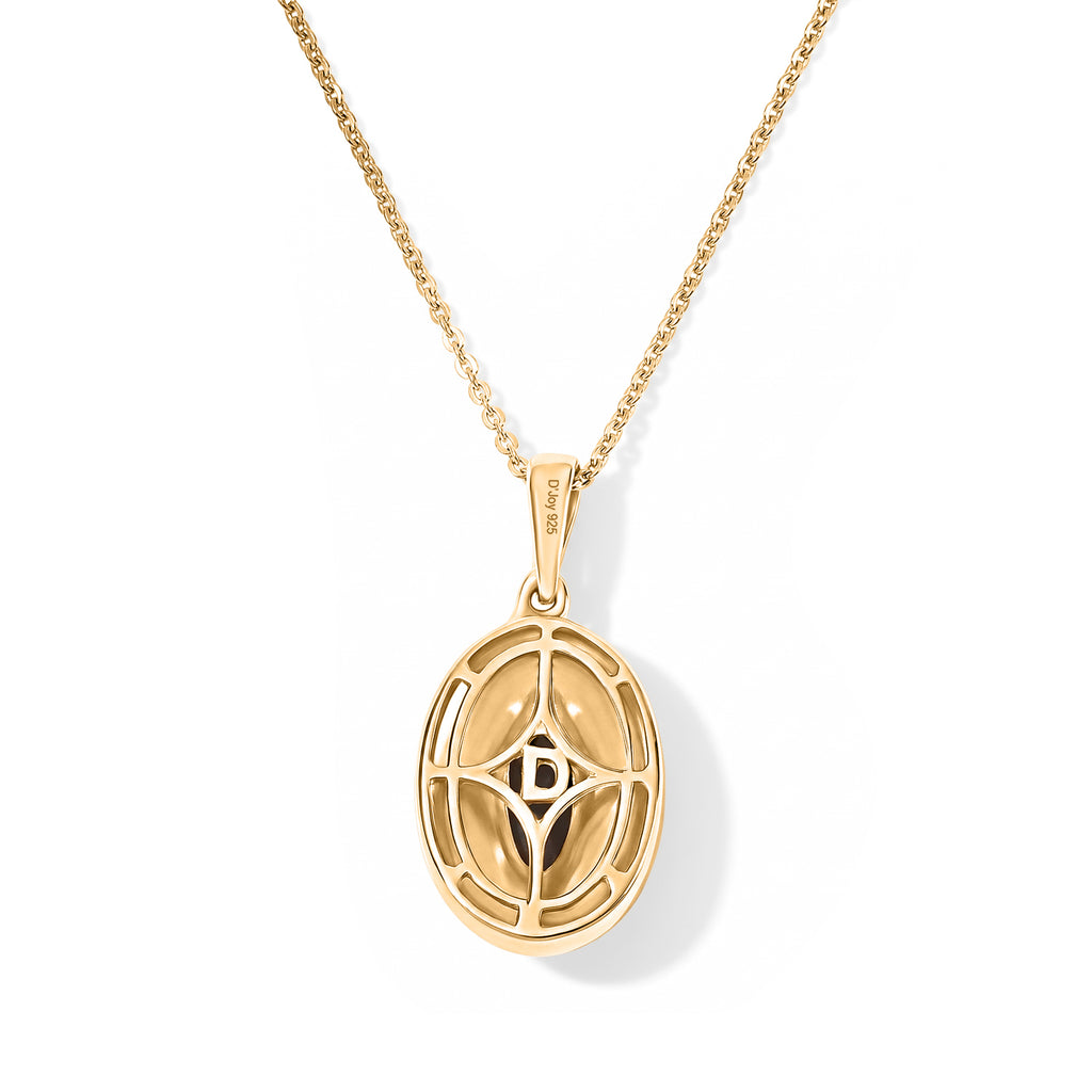 D'Joy - Ammolite Pendant with Chain (Size 20) in 18K Vermeil Yellow Gold Plated Sterling Silver 1.30 Ct._4530476_4