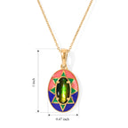 D'Joy - Ammolite Pendant with Chain (Size 20) in 18K Vermeil Yellow Gold Plated Sterling Silver 1.30 Ct._4530476_5