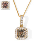Luxuriant - AAA Turkizite & Lab Grown Diamond (SI/G-H) Pendant with Chain (Size 20) in 18K Vermeil Yellow Gold Plated Sterling Silver 1.65 Ct._4531248