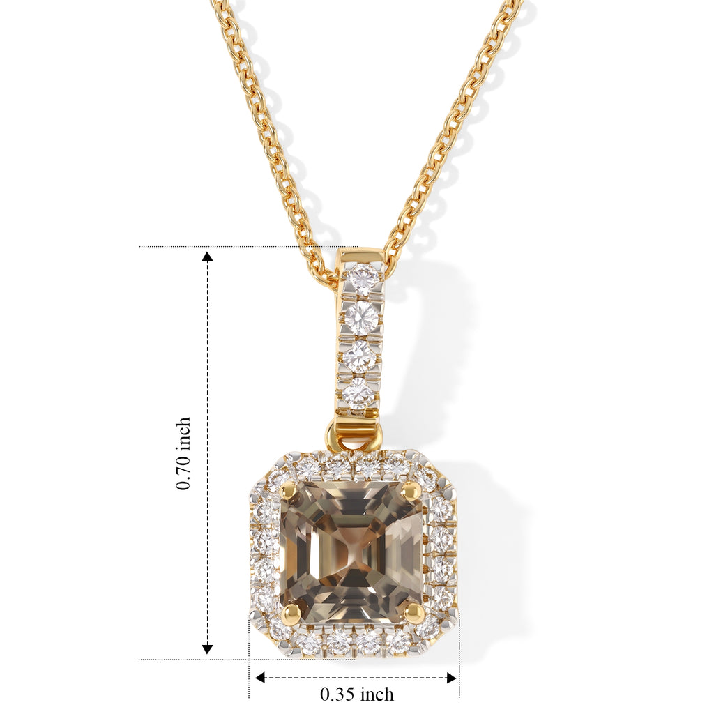 Luxuriant - AAA Turkizite & Lab Grown Diamond (SI/G-H) Pendant with Chain (Size 20) in 18K Vermeil Yellow Gold Plated Sterling Silver 1.65 Ct._4531248_4