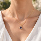 Luxuriant - AAA Zambian Amethyst & Lab Grown Diamond (SI/G-H) Halo Pendant with Chain (Size 20) in 18K Vermeil Yellow Gold Plated Sterling Silver 2.40_4531312_1