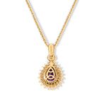 Luxuriant - AAA Zambian Amethyst & Lab Grown Diamond (SI/G-H) Halo Pendant with Chain (Size 20) in 18K Vermeil Yellow Gold Plated Sterling Silver 2.40_4531312_4