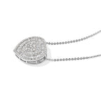 GP - Natural White Diamond & Blue Sapphire Pendant with Chain (Size - 20) in Rhodium Overlay Sterling Silver 0.85 Ct._4531668_4
