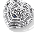 GP - Natural White Diamond & Blue Sapphire Pendant with Chain (Size - 20) in Rhodium Overlay Sterling Silver 0.85 Ct._4531668_6