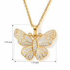 EverTrue - Natural White Diamond Butterfly Pendant with Chain (Size 20) in Yellow Gold Tone_4532249_4