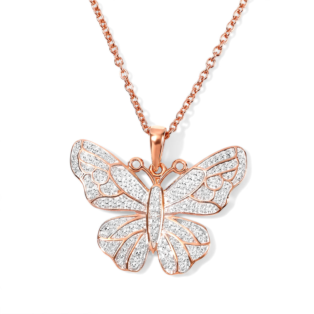 EverTrue - Natural White Diamond Pendant with Chain (Size 20) in Rose Gold Tone_4532250