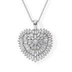 Moissanite Firecracker Heart Pendant with Chain (Size 20) in Rhodium Overlay Sterling Silver 2.80 Ct._4532285