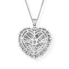 Moissanite Firecracker Heart Pendant with Chain (Size 20) in Rhodium Overlay Sterling Silver 2.80 Ct._4532285_4