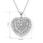 Moissanite Firecracker Heart Pendant with Chain (Size 20) in Rhodium Overlay Sterling Silver 2.80 Ct._4532285_5
