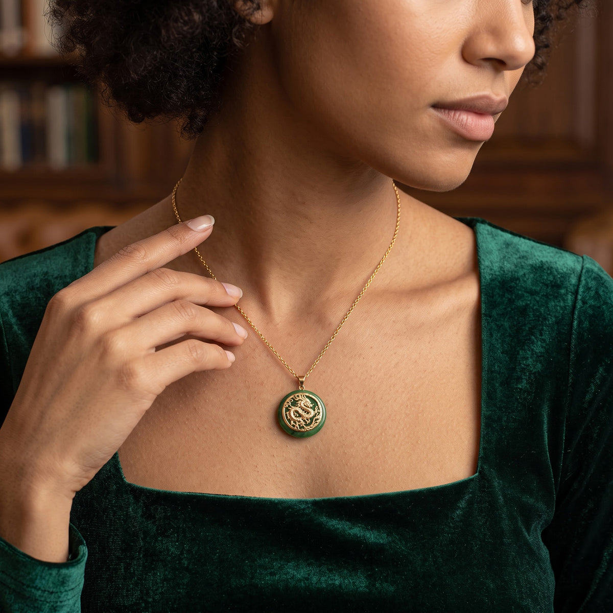 Dyed Green Jade Pendant with Chain (Size 20) Stainless Steel  22.000  Ct. 4532533 1