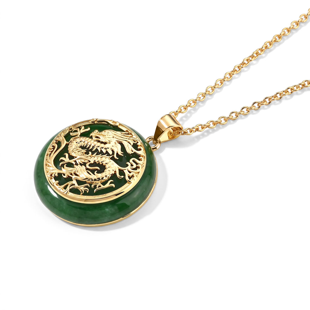 Dyed Green Jade Pendant with Chain (Size 20) Stainless Steel  22.000  Ct._4532533_2