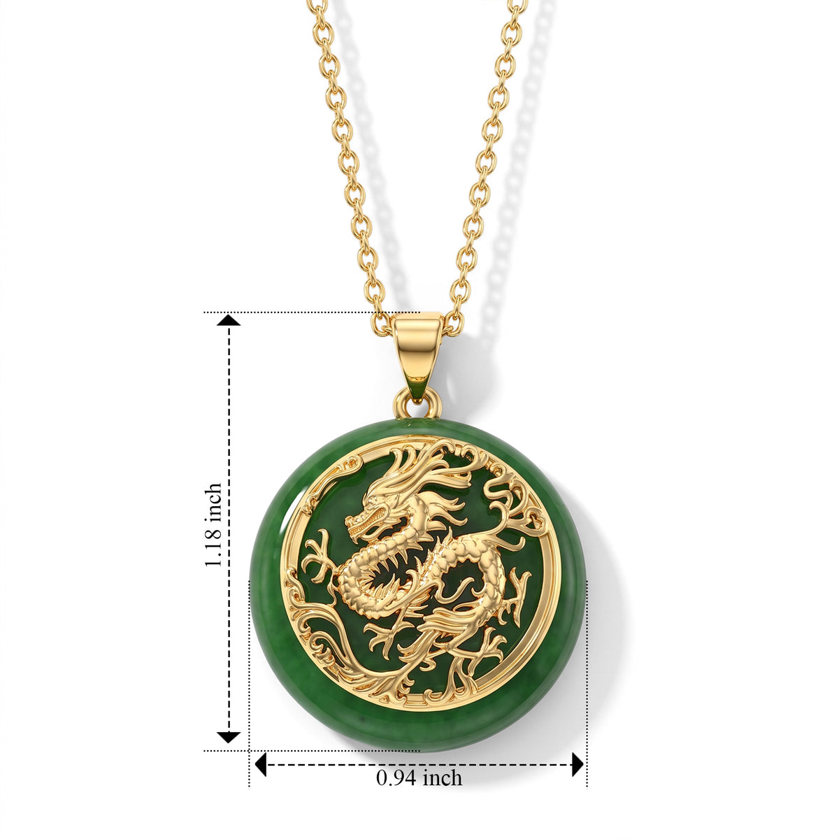Dyed Green Jade Pendant with Chain (Size 20) Stainless Steel  22.000  Ct. 4532533 4