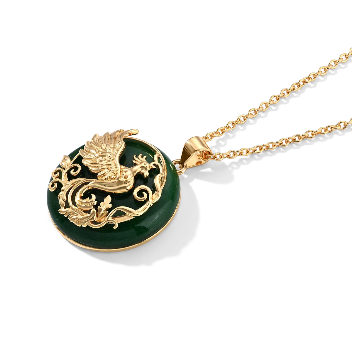 Dyed Green Jade Pendant with Chain (Size 20) Stainless Steel  22.000  Ct. 4532534 2