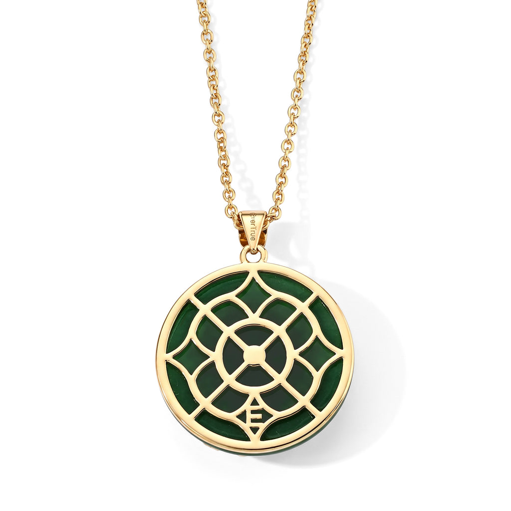 Dyed Green Jade Pendant with Chain (Size 20) Stainless Steel  22.000  Ct._4532534_3