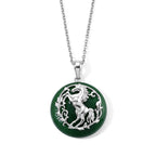 EverTrue - Dyed Green Jade Horse Pendant with Chain (Size 20) 22.00 Ct._4532558