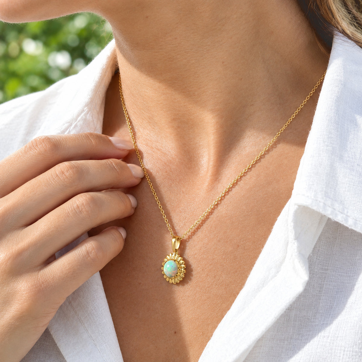 Ethiopian Opal Pendant with Chain (Size 20) Mix Metal  0.930  Ct. 4532632 2