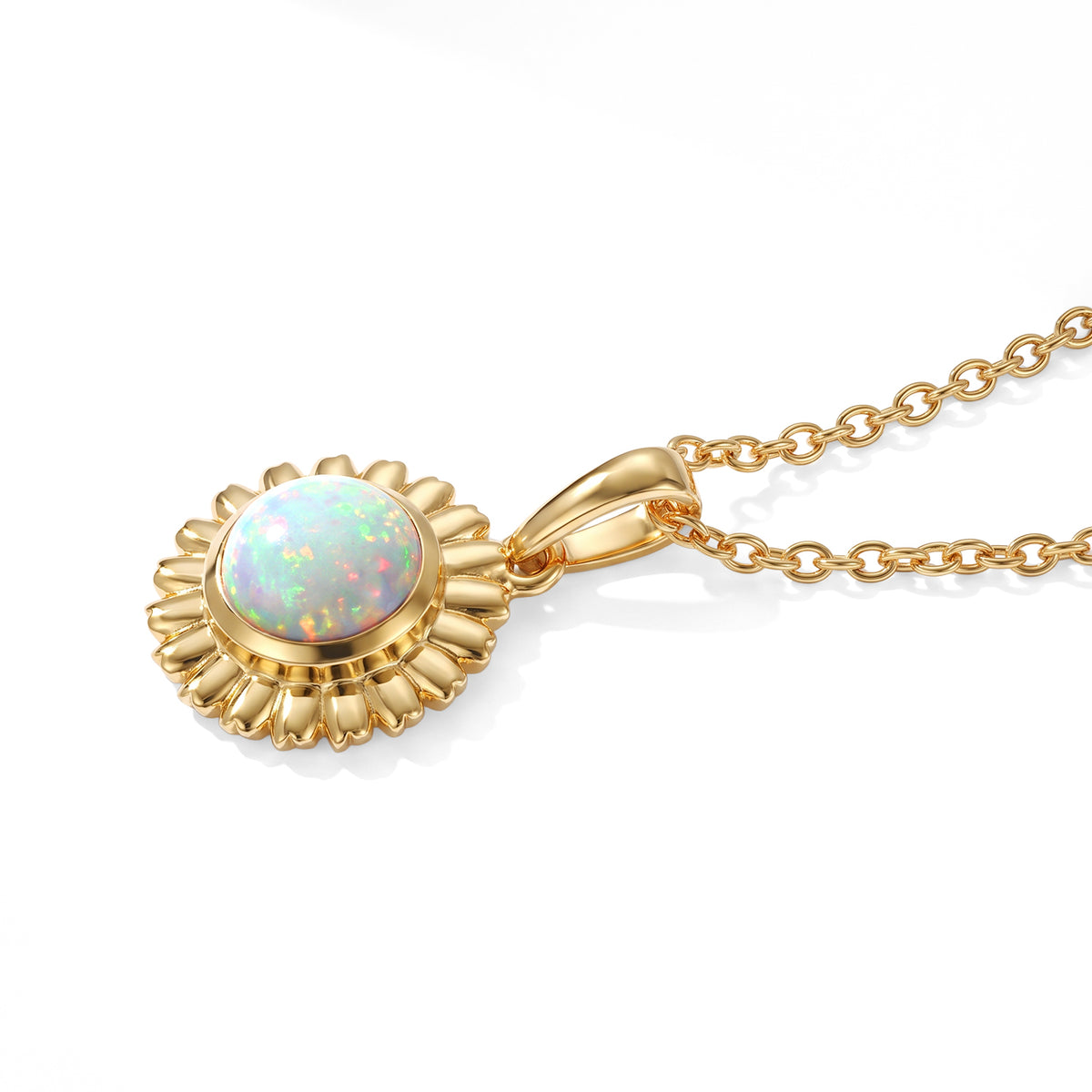 Ethiopian Opal Pendant with Chain (Size 20) Mix Metal  0.930  Ct. 4532632 3