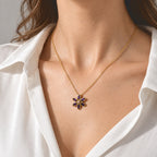 Luxuriant - AAA Zambian Amethyst & Lab Grown Diamond (SI/G-H) Floral Pendant in Yellow Gold Plated Sterling Silver with Chain (Size 20) 1.40 Ct._4532768_2